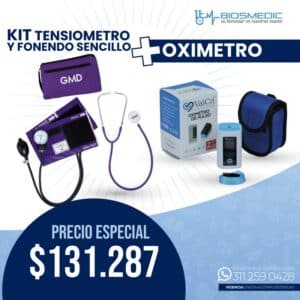 Pulsoxímetro Valcri SKU: PC-60+ Kit Fonendo y Tensiometro GMD