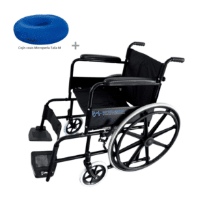 Silla de Ruedas Estándar Rin Estrella Negro SKU: FY-809 + Cojin Microperla Talla M