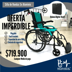 Silla de Ruedas de Transporte En Aluminio SKU: HE806 + Balanza DigitAL BSW11